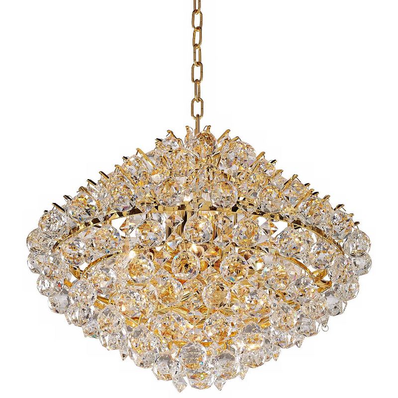 Vienna Full Spectrum Gold Crystal Pendant Chandelier 20" Wide 16-Light Fixture for Dining Room House Foyer Kitchen Island Entryway