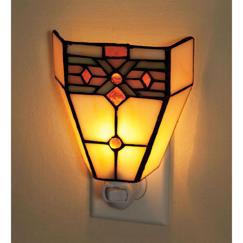 Tiffany-Style Stained Glass Mission Style Night Light - Plow & Hearth