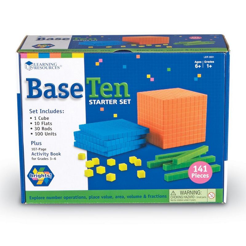 Learning Resources Brights! Base Ten Starter Kit, Math Tool, Ages 6+