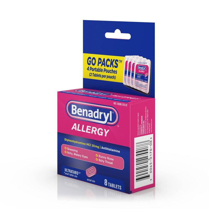 Benadryl Allergy Diphenhydramine UltraTab Antihistamine Tablet - 8ct
