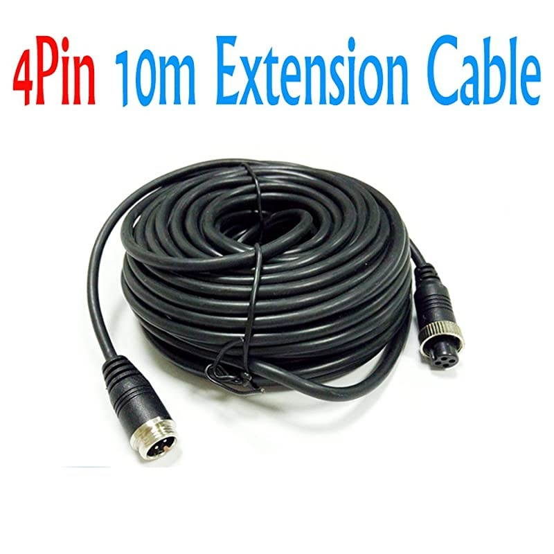 18 LED IR Night Vision CCD Car Rear View Parking Reverse Camera + 4 Pin Connector Extension Cable For 12V24V Bus Truck Trailer RV CaravanBlack Camera With 10m33ft Cable