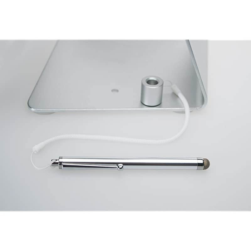 Desktop Anti-Theft iPad Stand for with iPad Air, iPad Pro 9.7, iPad Gen. 6 (2018), iPad Gen. 5 (2017), iPad (Gen. 2-4); Compatible with Headphone Jack Credit Card Readers, Silver