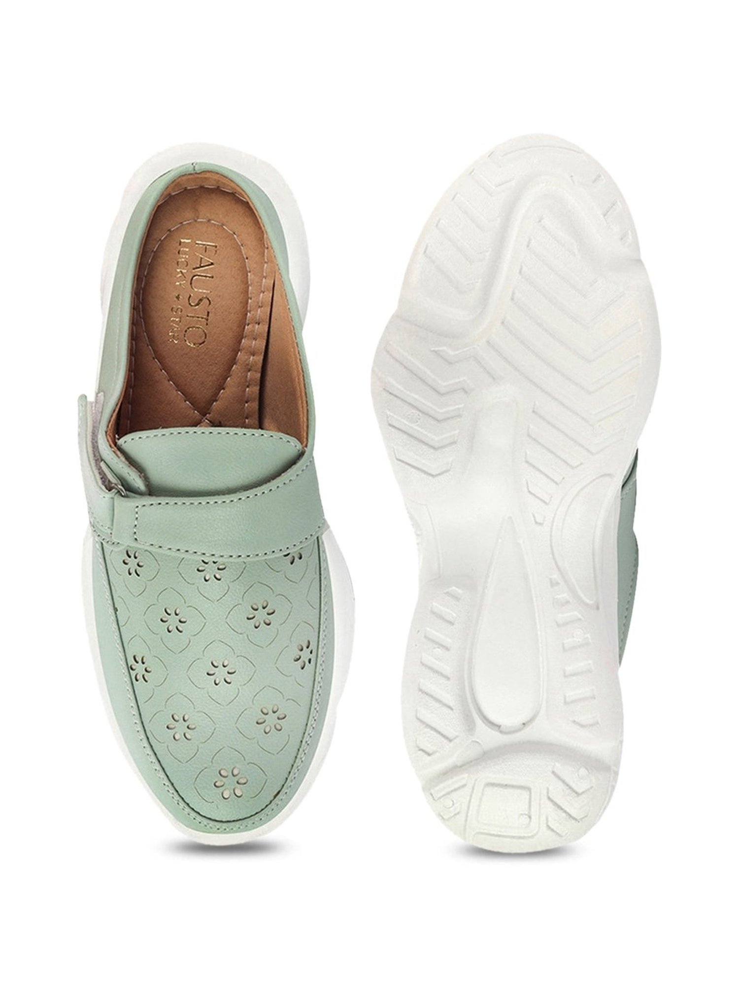 Fausto Women's Pista Green Mule Shoes