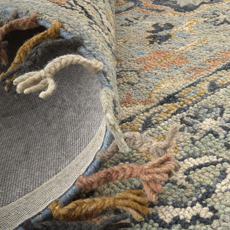 2'6"x8' Runner Hand Made Tufted Medallion Wool Runner Gray - Feizy