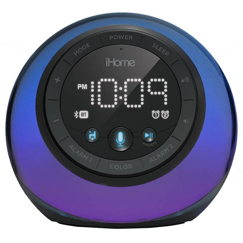 iHome IBT29 Bluetooth Alarm Clock - Black/Blue