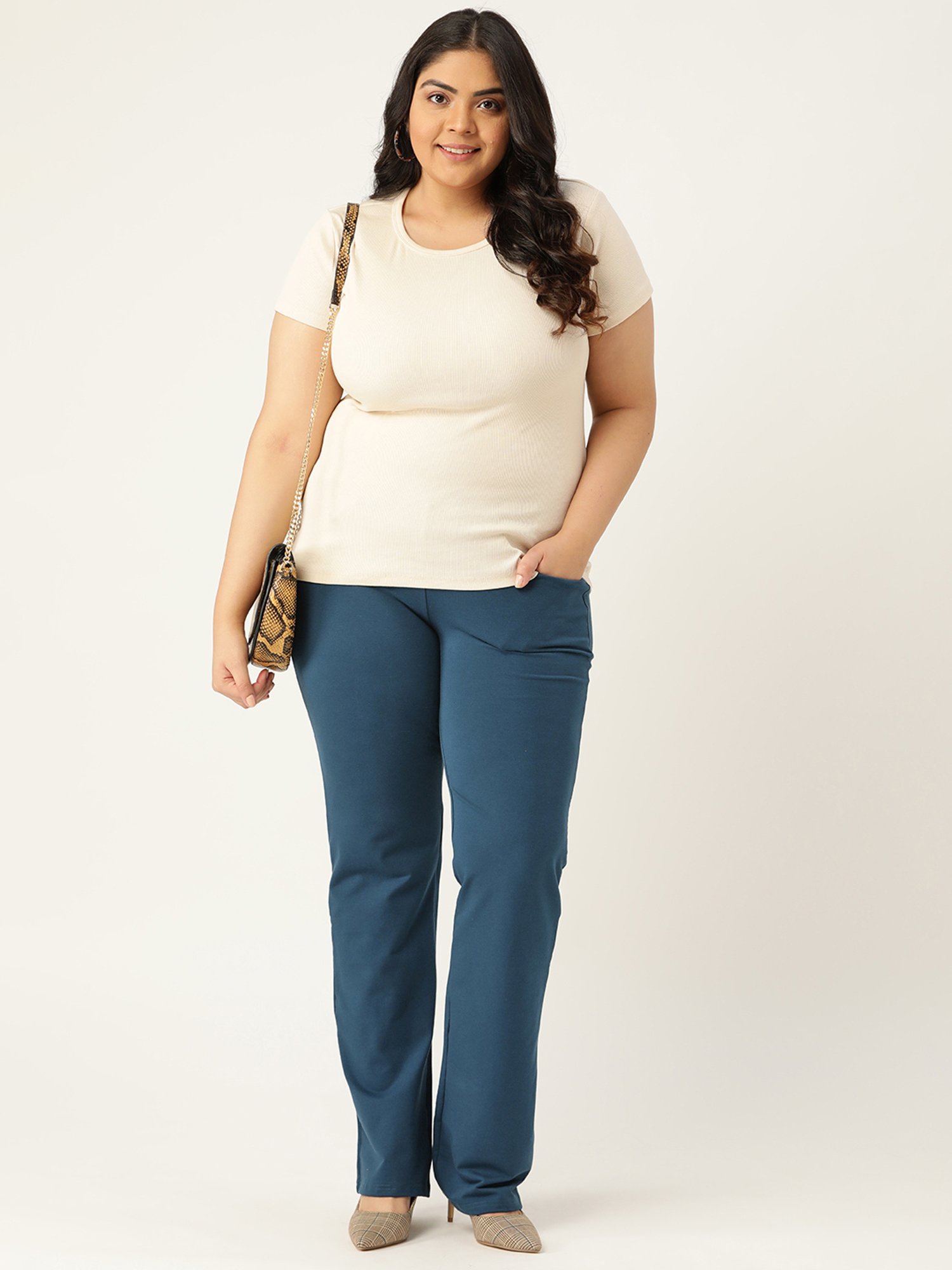 theRebelinme Blue Cotton Regular Fit Pants