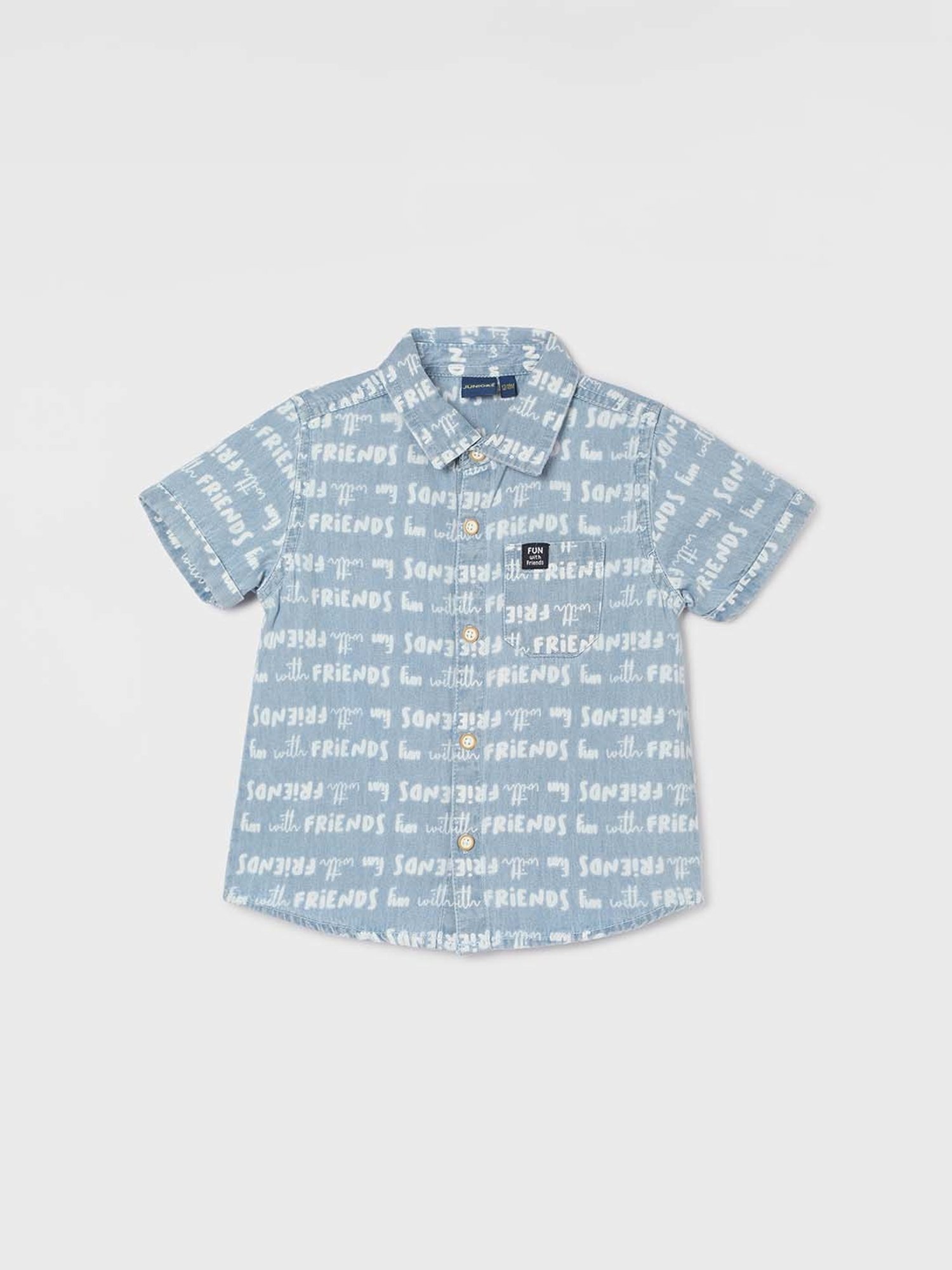 Pantaloons Baby White Cotton Printed Shirt