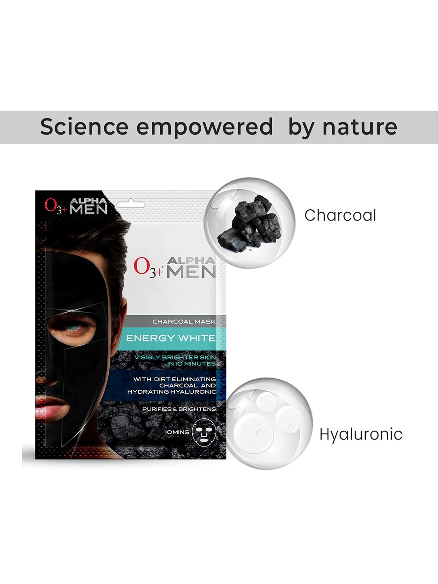 O3+ Alpha Men Energy White Charcoal Face Sheet Mask