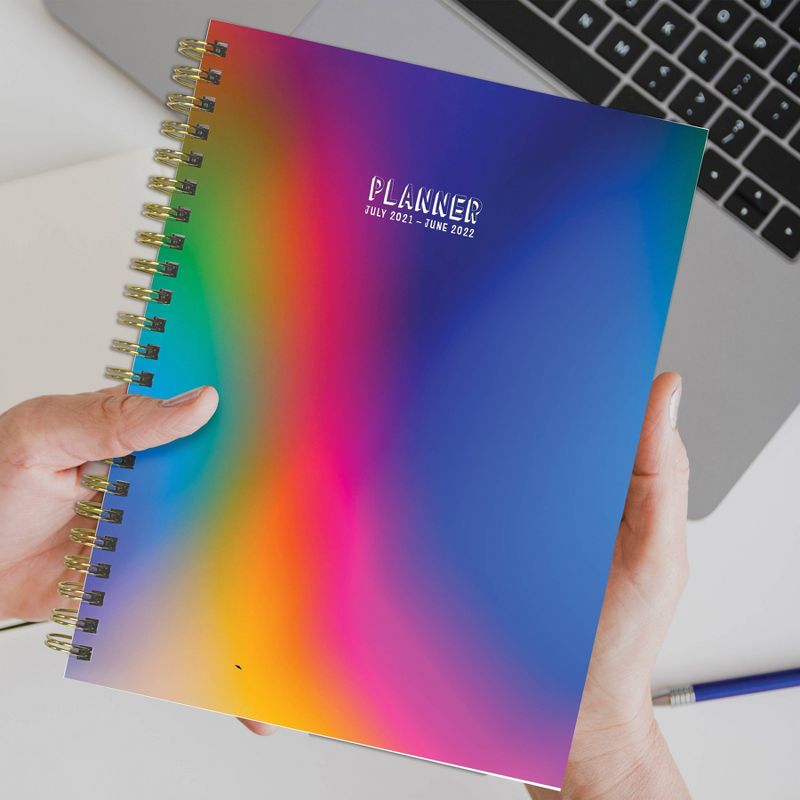 2021-22 Academic Planner 8"x6" Prism Rainbow Daily/Weekly/Monthly - The Time Factory