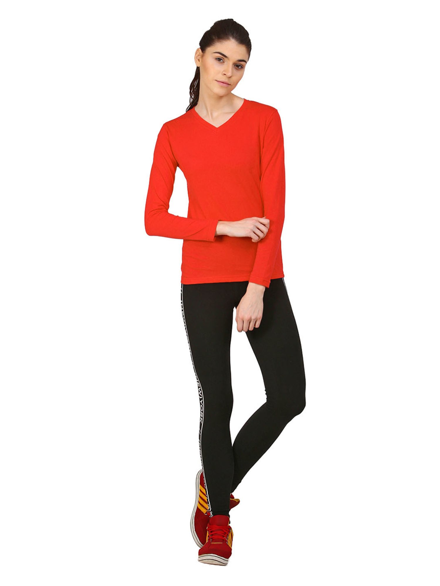 Appulse Red Cotton Slim Fit T-Shirt