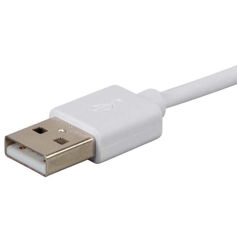 Monoprice MFi Certified USB to Micro USB + USB Type-C + Lightning 3 in 1 Charge & Sync Cable, 3ft White