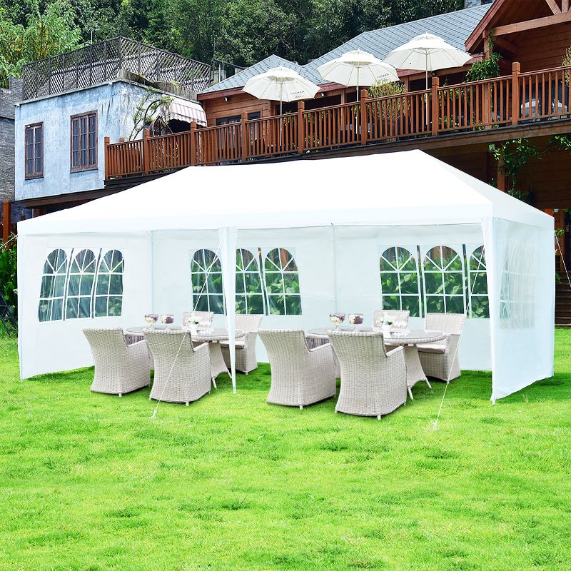 Costway 10'x20' Canopy Tent Heavy Duty Wedding Party Tent 4 Sidewalls W/Carry Bag