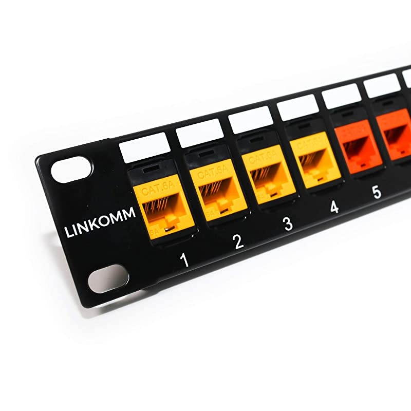 10-Pack RJ45 Cat6 Slim Profile UTP Unshielded Keystone Jack (Yellow)