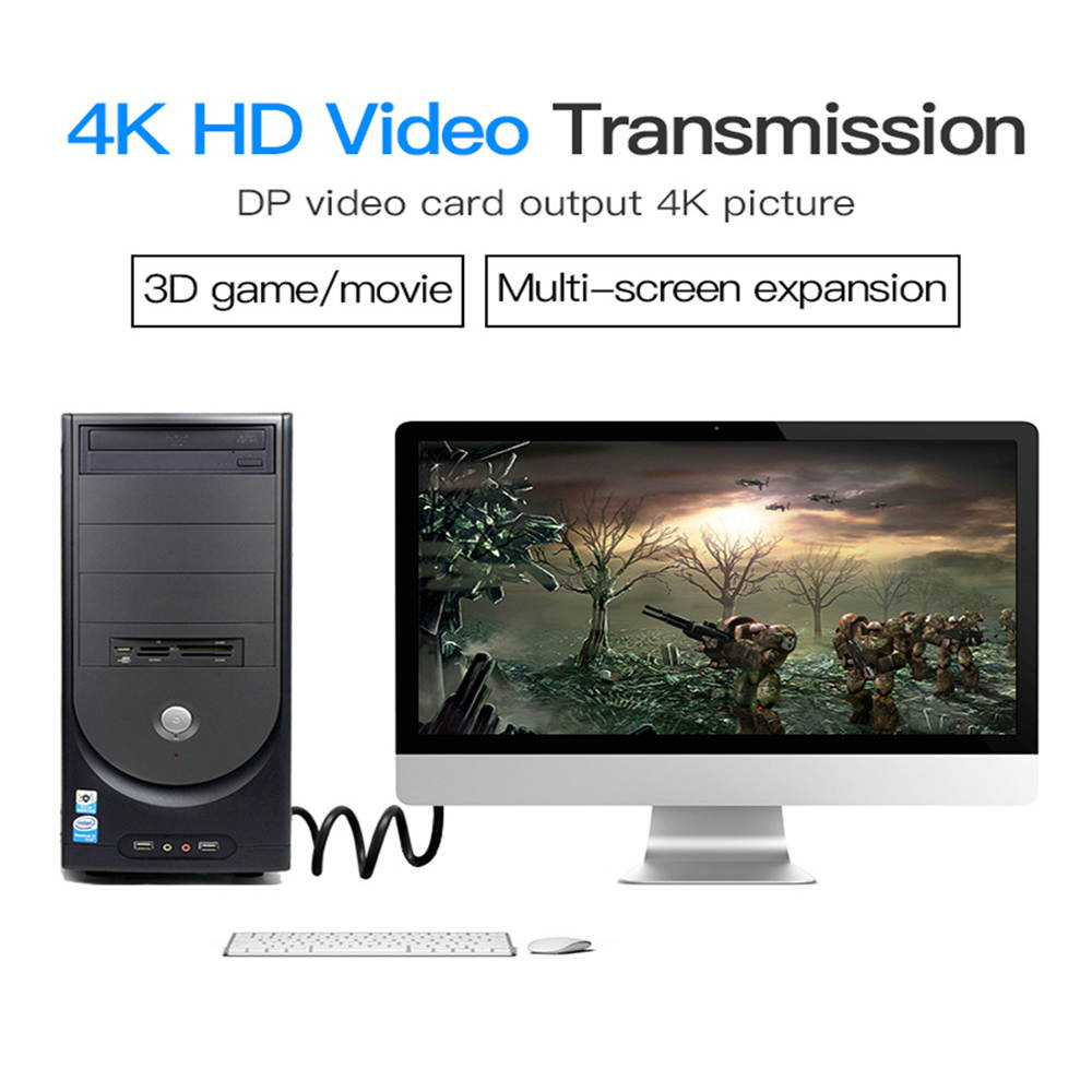 Vention DP Male to Male Cable Displayport Cable DP to DP Cable Computer TV Adapter Display Port Connector for PC Macbook HDTV Projector 4K@60Hz