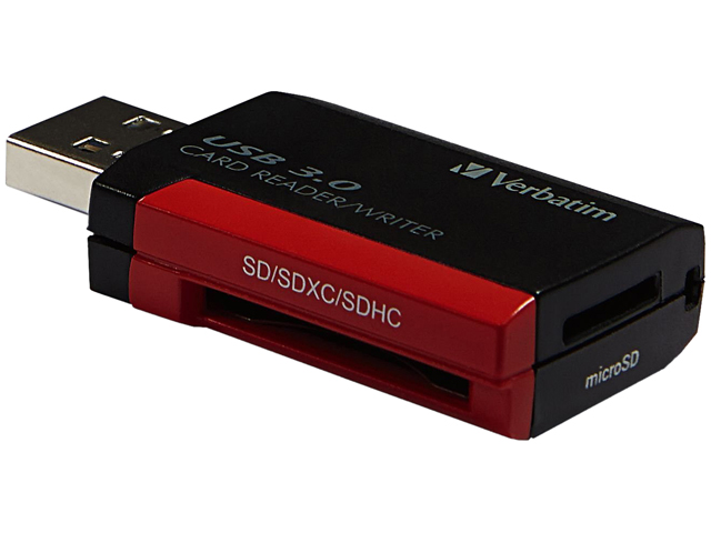 Verbatim Pocket Card Reader, USB 3.0 - Black