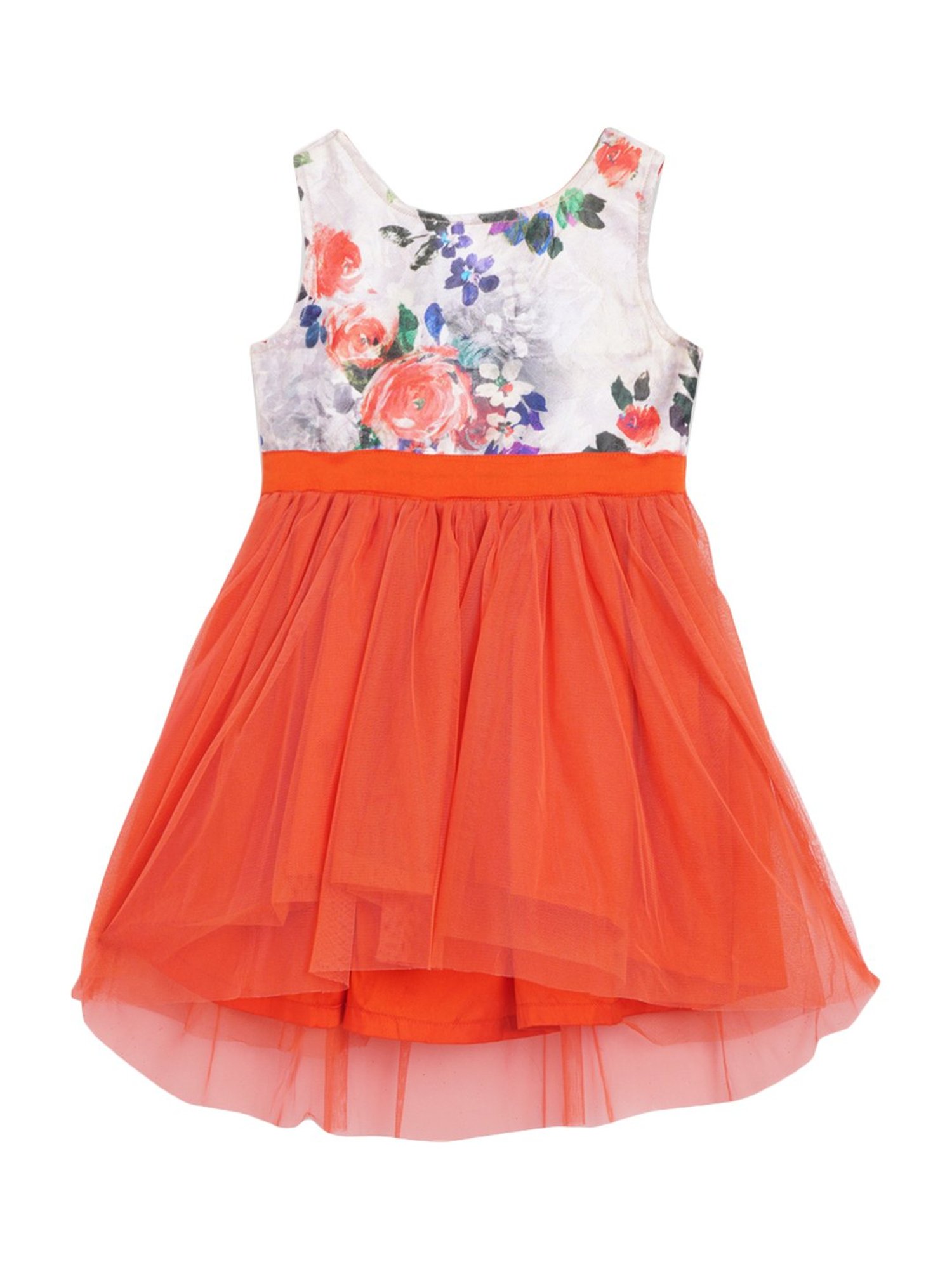 Butterfly Blush Kids Orange Printed Dress