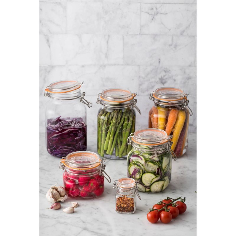 Grant Howard 51091 102 Ounce Classic Wide Mouthed Embossed Glass Mason Storage Jar Storage Container with Airtight Screw On Closing Lid