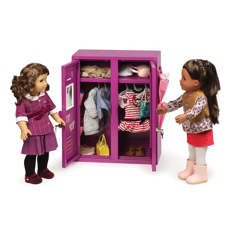 School Style Double Doll Locker - Purple