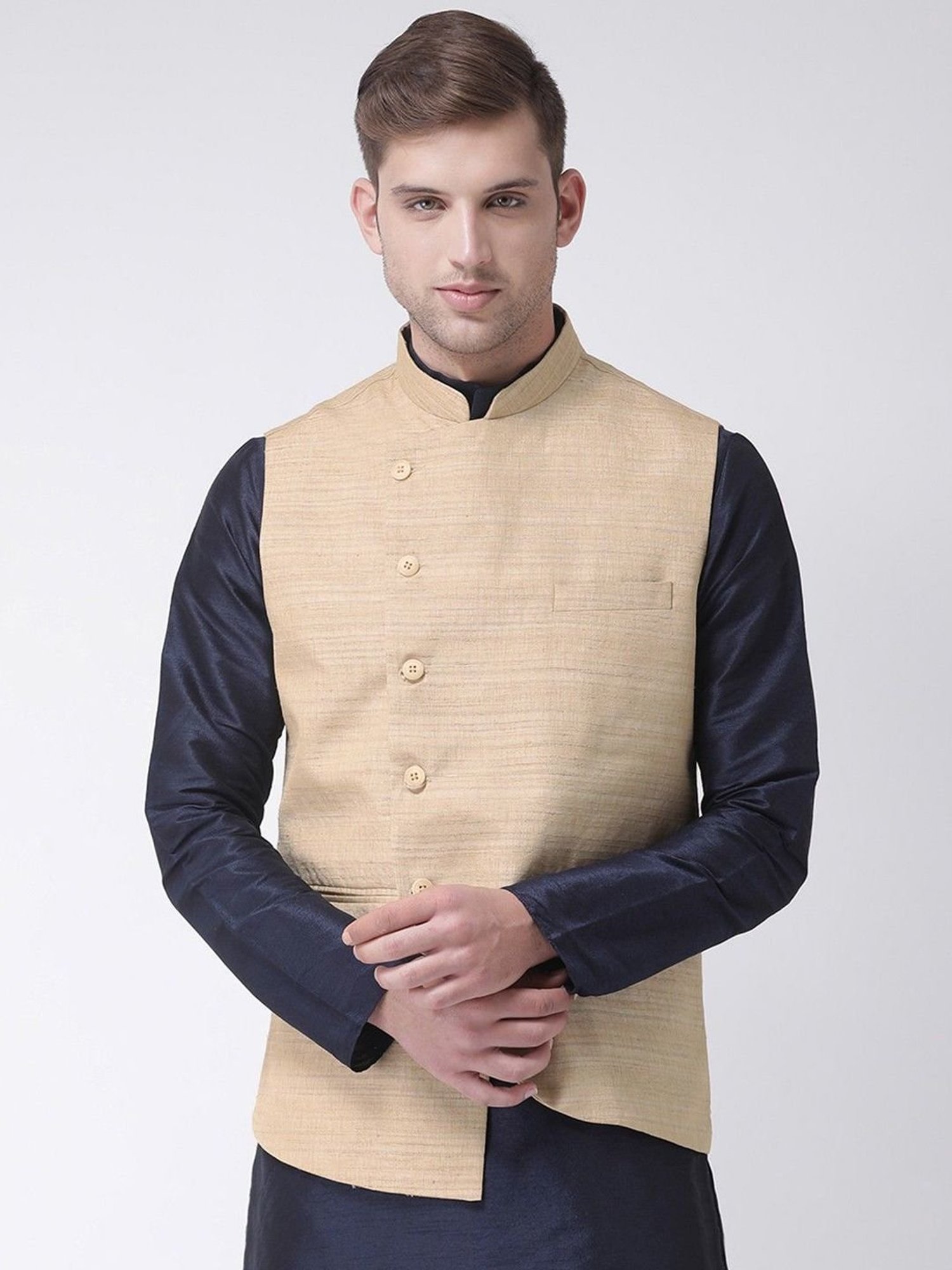 Fabindia Multicolor Regular Fit Printed Cotton Nehru Jacket