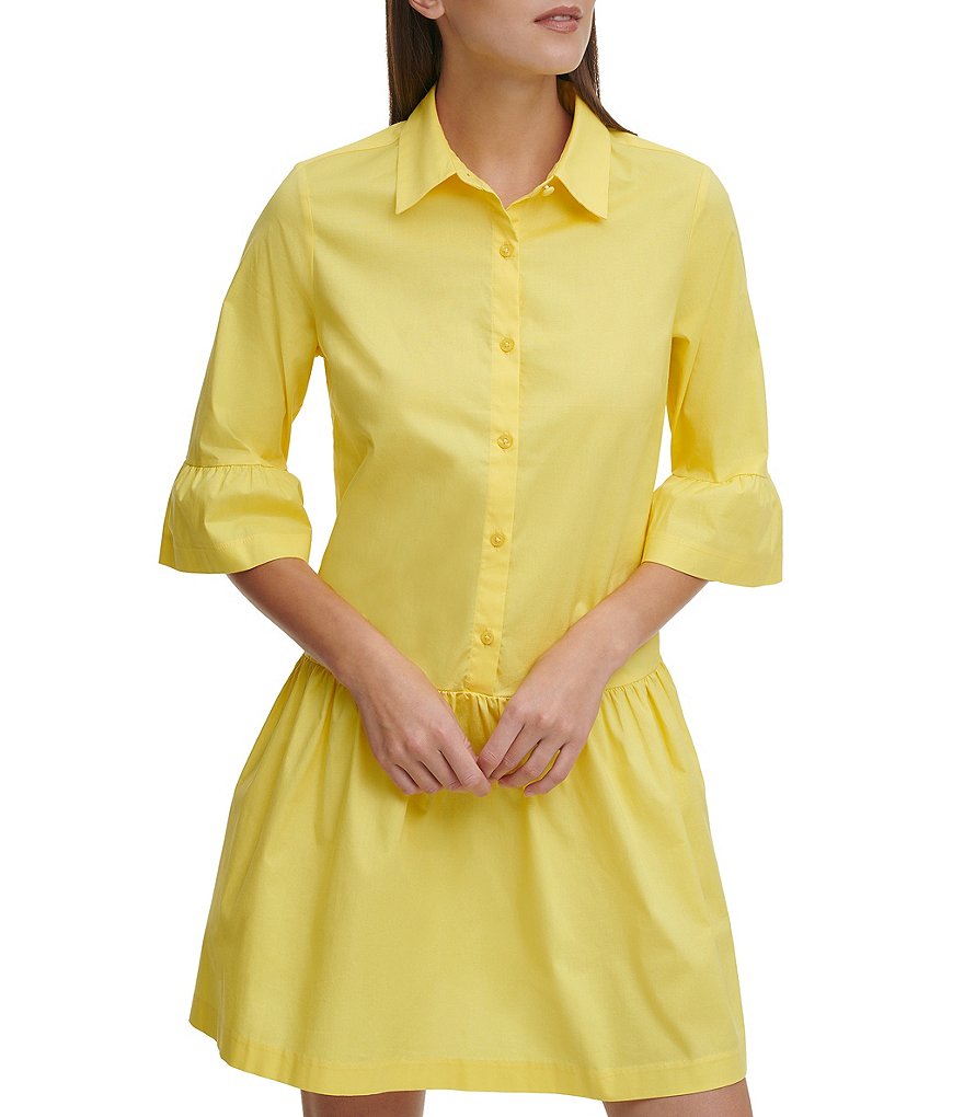 Eliza J Mock Halter High Neck Tiered Midi Dress