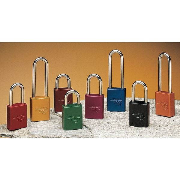 Lockout Padlock, Aluminum, Red, 2 Keys