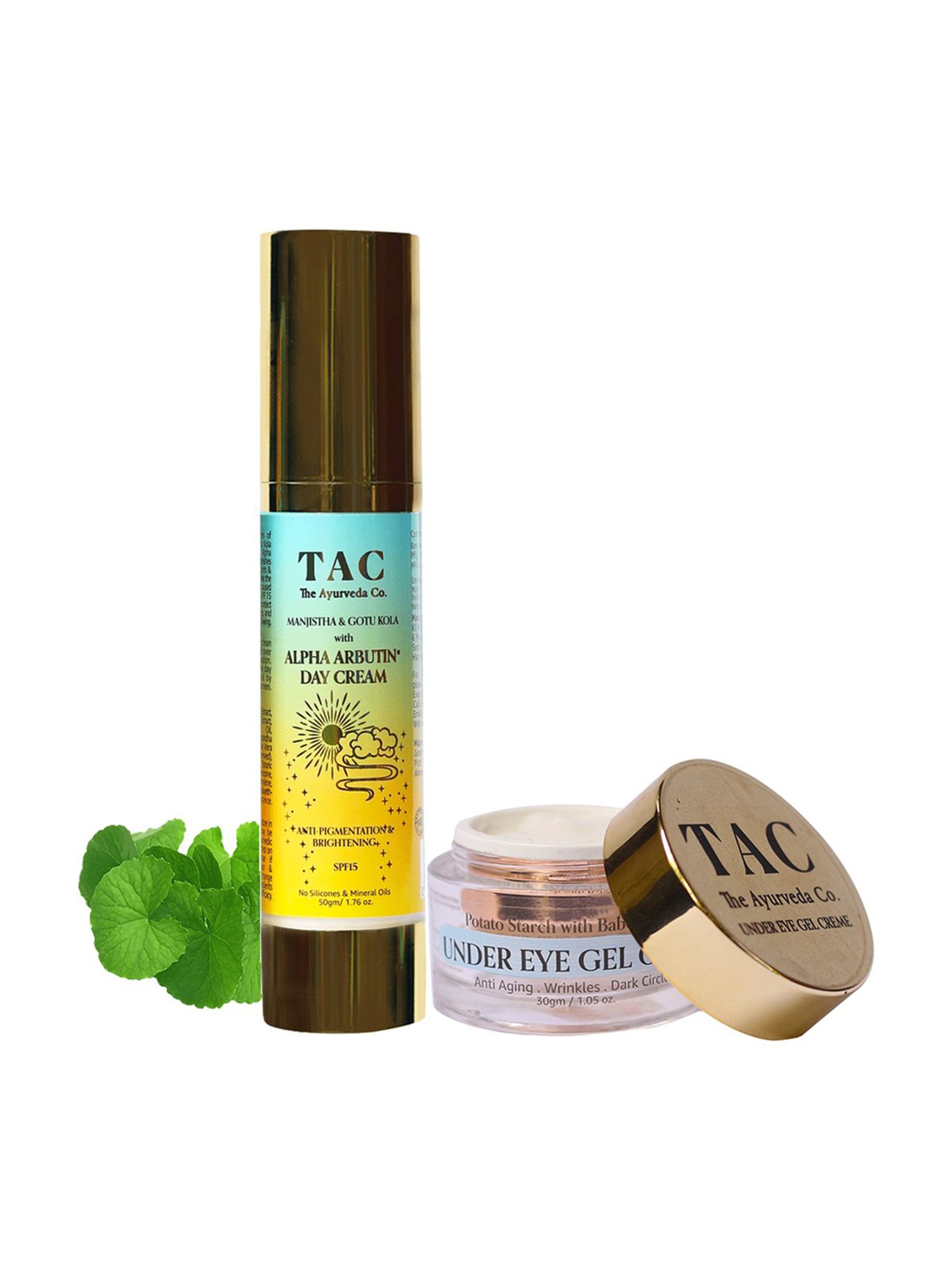 TAC - The Ayurveda Co. Collagen Boosting Under Eye Gel Creme & Day Cream SPF 15
