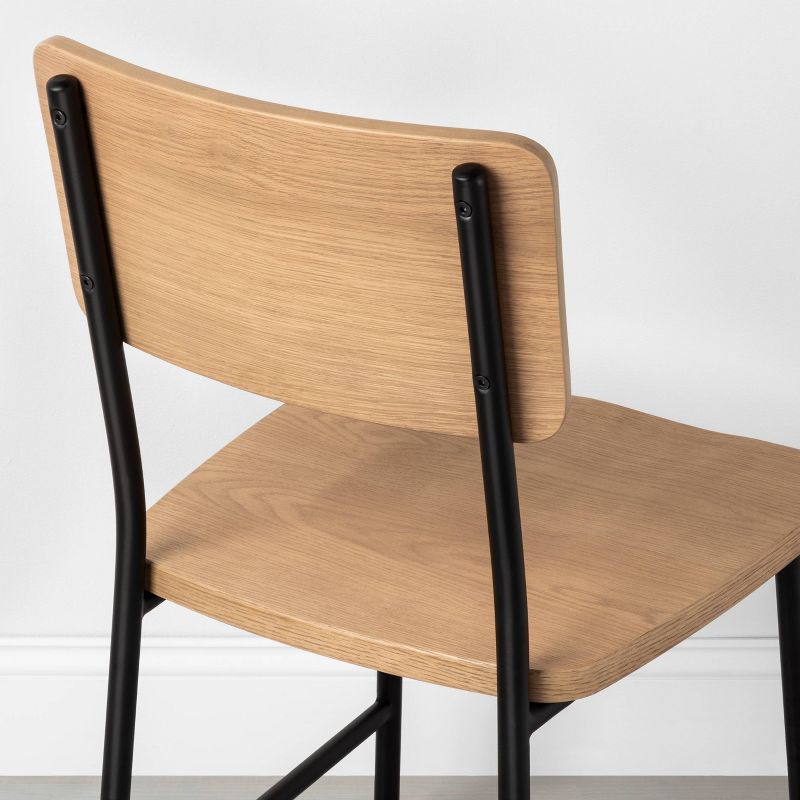 2pk Wood & Steel Dining Chair Set Black - Hearth & Hand™ with Magnolia