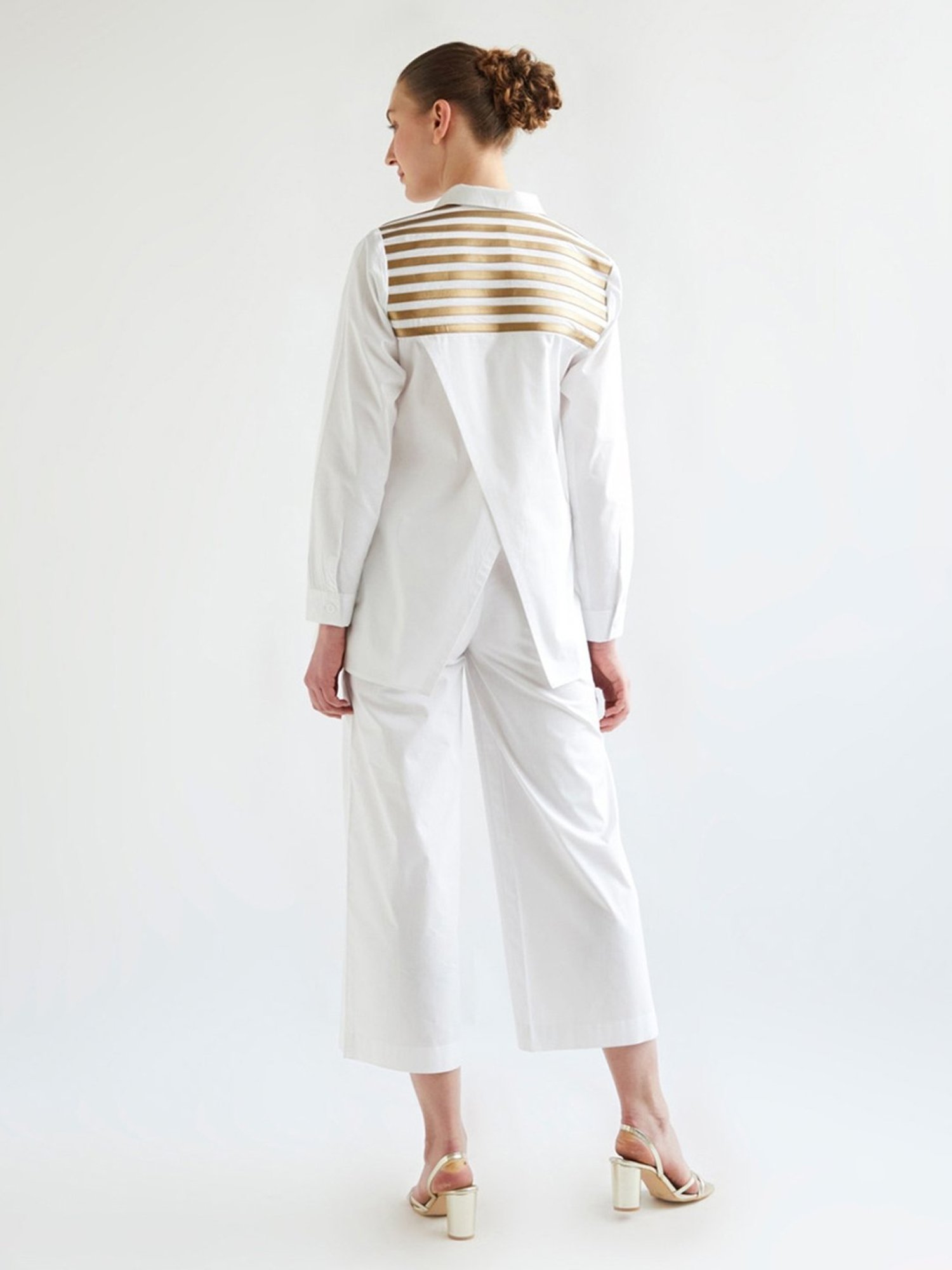 House of Manaa White Hom Allure Shirt with Pant