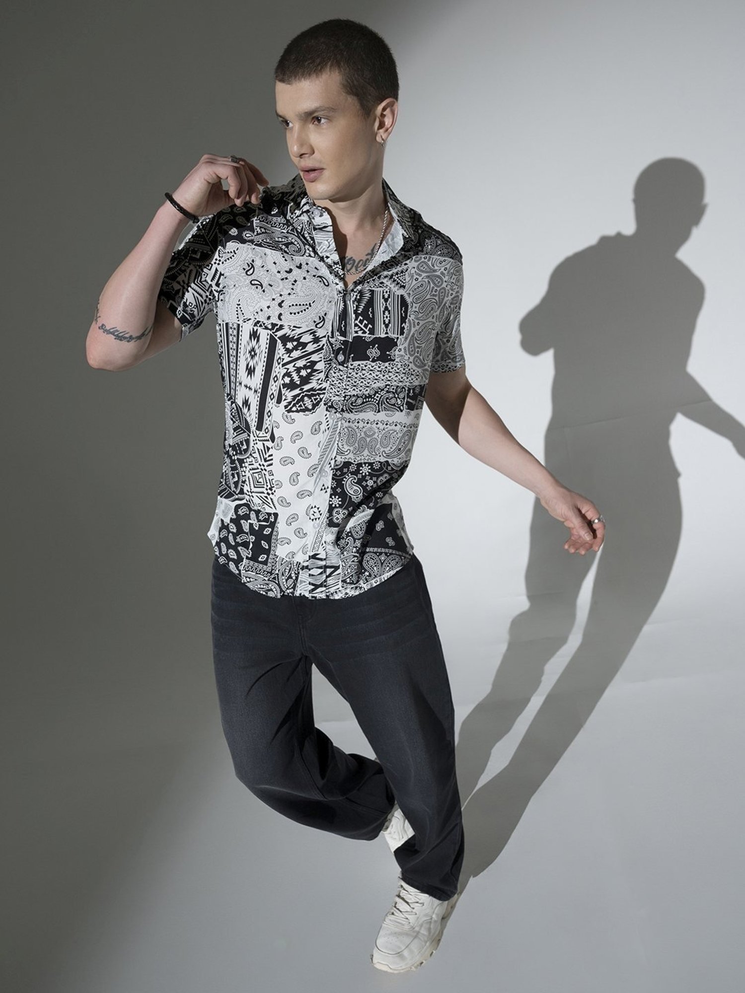 Hubberholme Multicolored Boxy Fit Printed Shirt