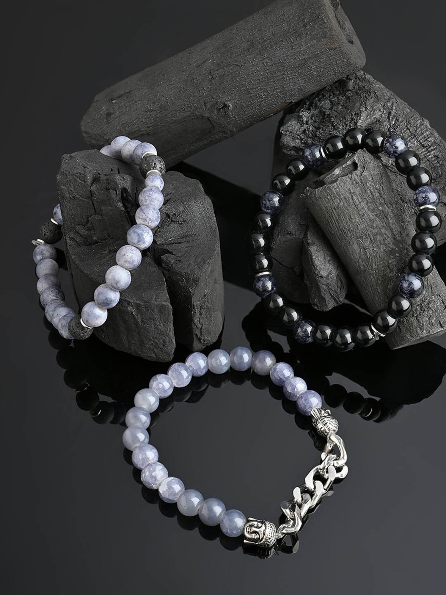 The Bro Code Multi Set of 3 Beaded Chain Bracelet for Men