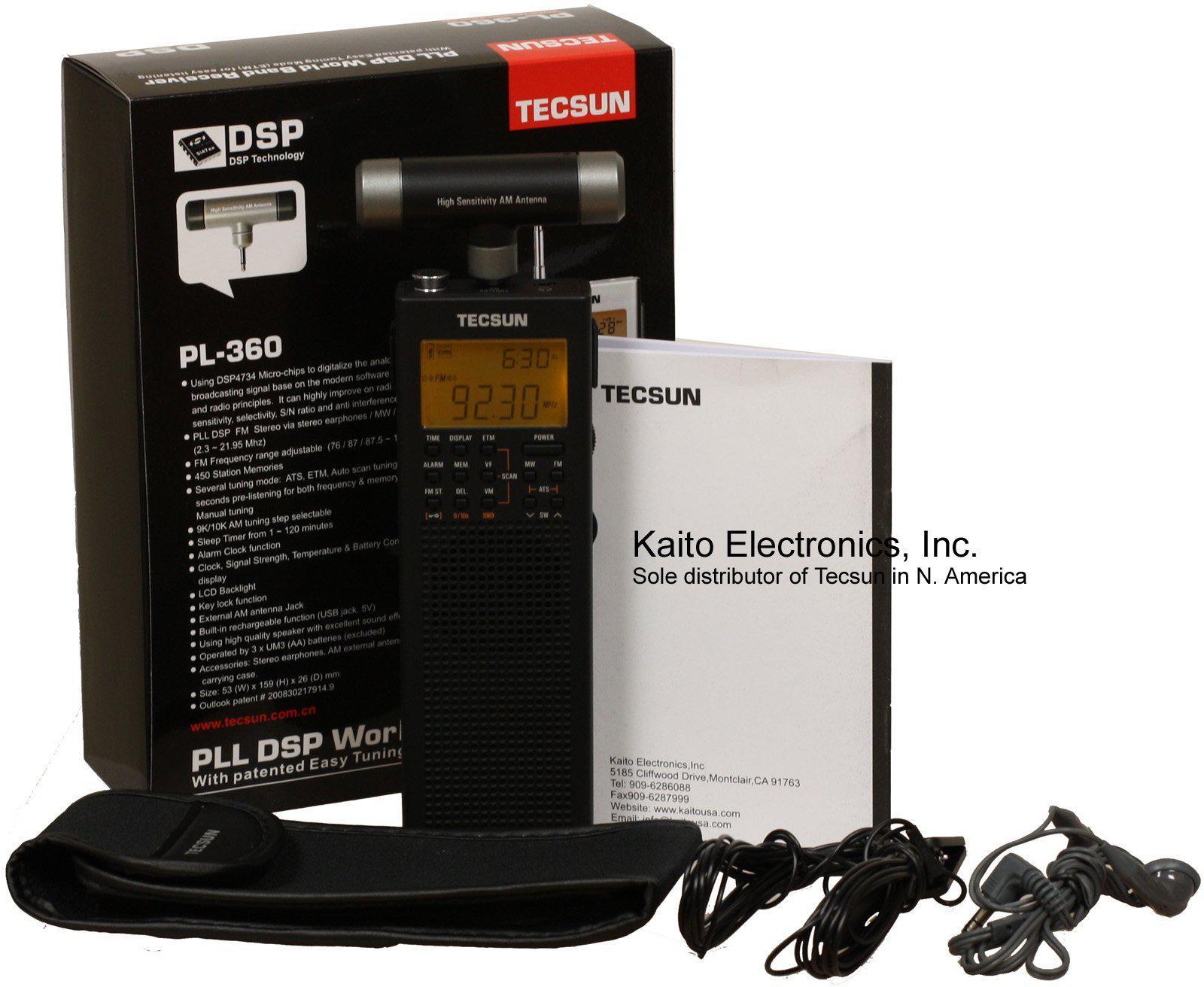tecsun pl360 digital pll portable am/fm shortwave radio with dsp, black