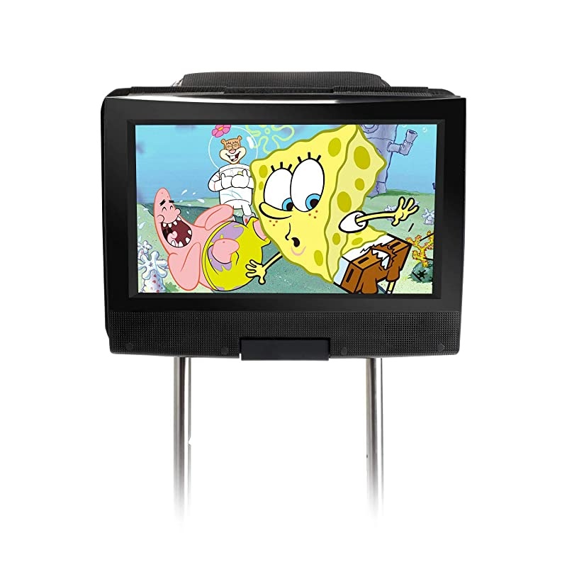 Portable DVD Player headrest Mount for Swivel and flip Style Portable DVD Player from 7 to 11 inch - Black