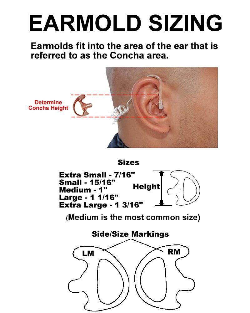 Valley Enterprises Black Replacement Medium Earmold Earbud One Pair Two_Way Radio Audio