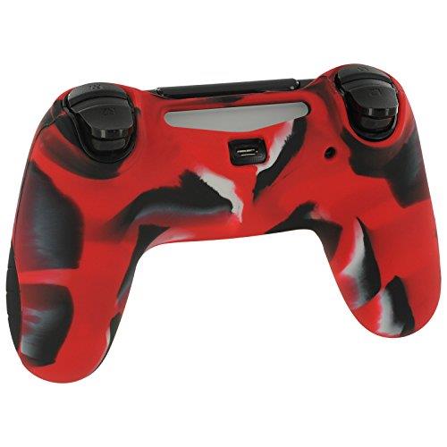 ZedLabz SG-1 silicone rubber grip cover case skin for Sony PS4 controllers - camo red