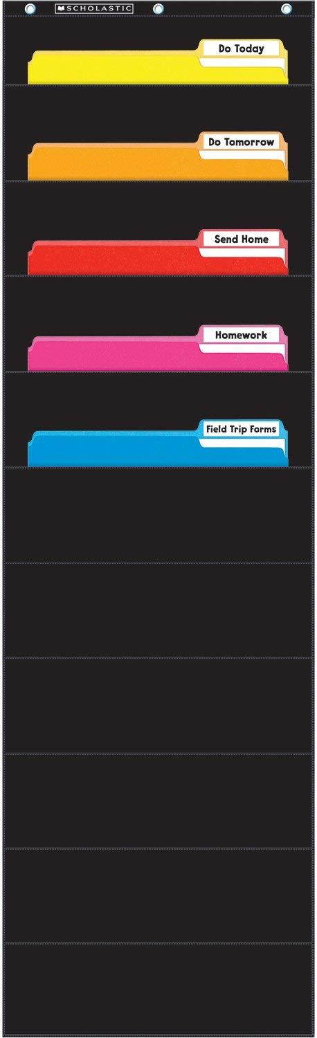 Scholastic Classroom Resources File Organizer Pocket Chart, Black (SC573276)