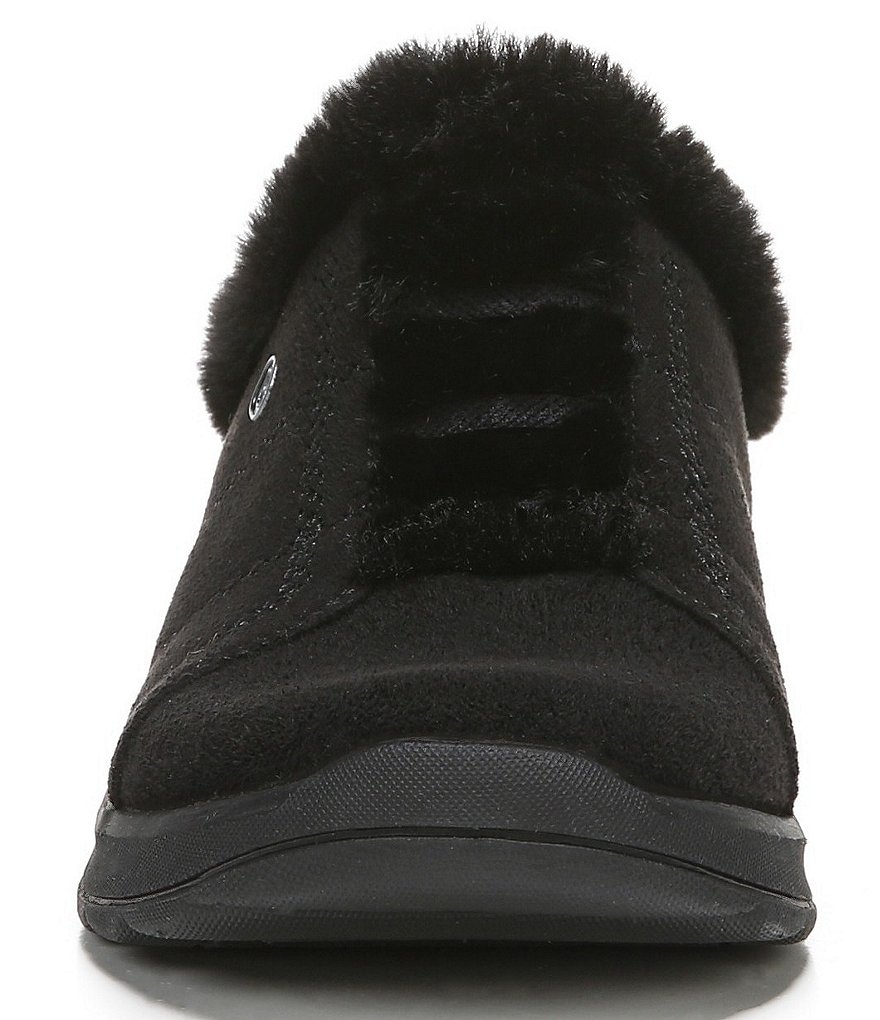 Bzees Golden Cozy Washable Slip-On Stretch Fabric Faux Fur Mules
