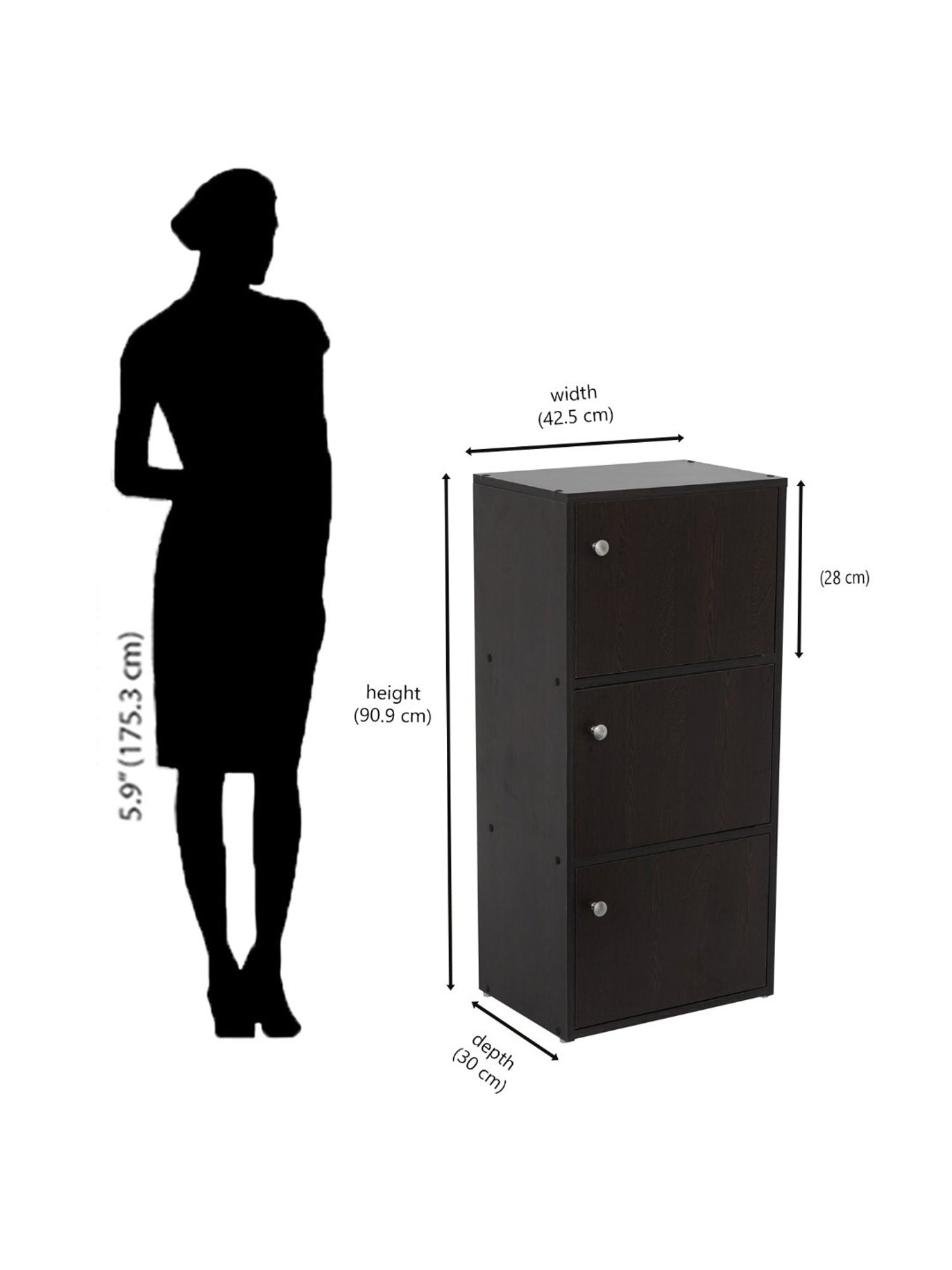 Nilkamal Troy Black Engineered Wood Book Case