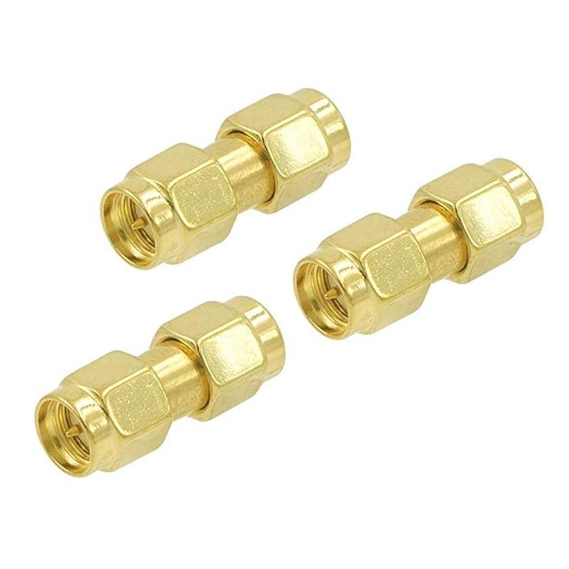 SMA Male to SMA Male Connectors 3Pack RF Coaxial Adapter SMA Male Coupler for Antenna Radio WiFi HT