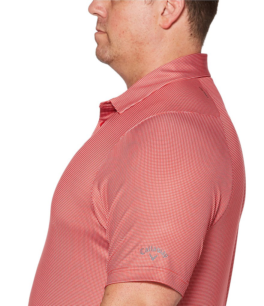 Callaway Golf Big & Tall Gingham Short-Sleeve Polo Shirt