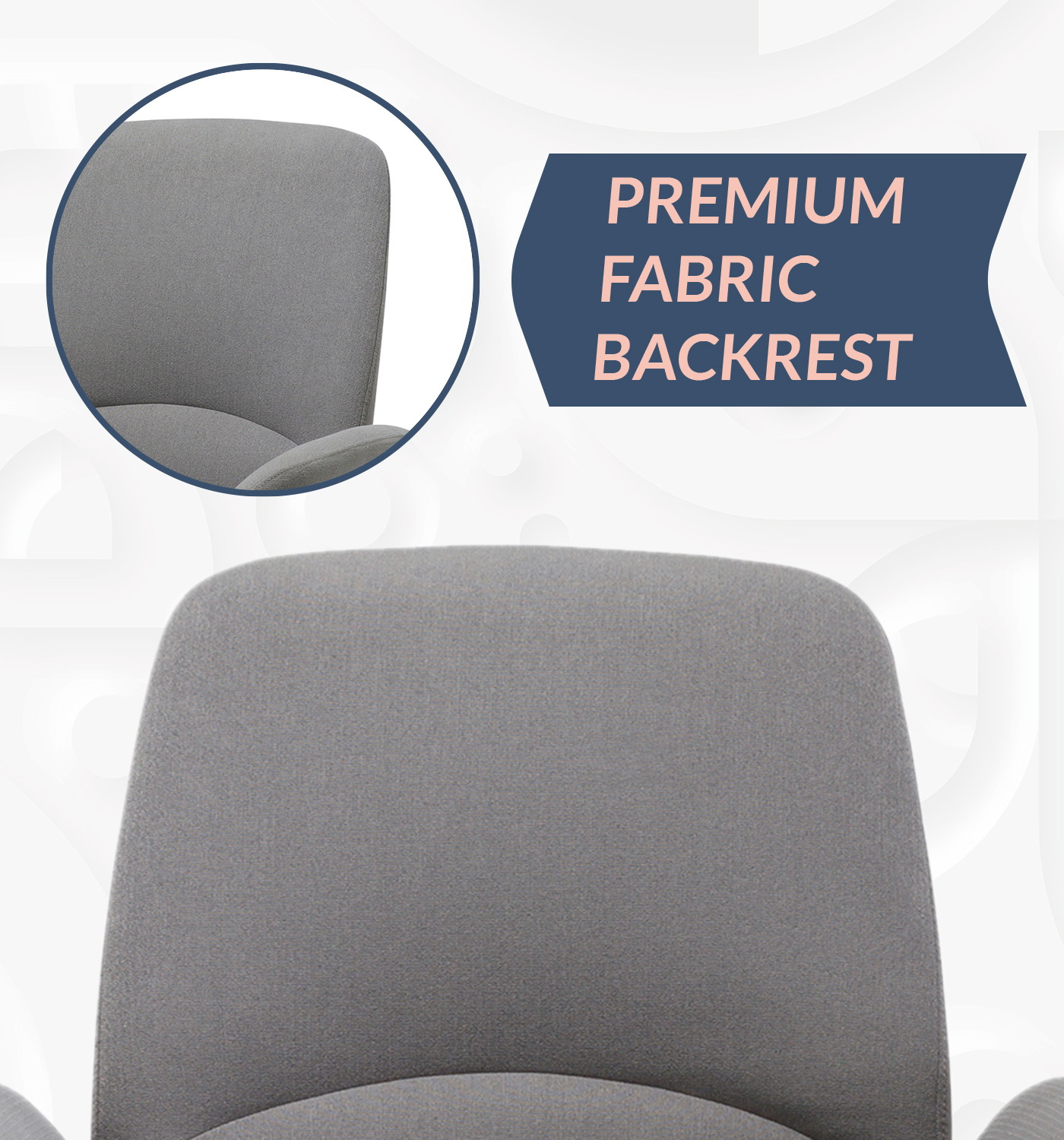 Upholstered Home Office Chair with Comfy Back Support for Conference Room Study Grey BIFMA Certified