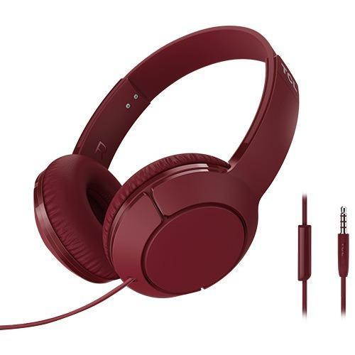 tcl mtro200 onear wired headphones with builtin mic  burgundy crush