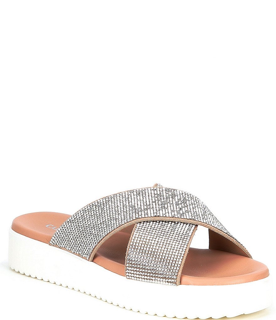 Carvela Kryptonite Jewel Encrusted Suede Platform Slides