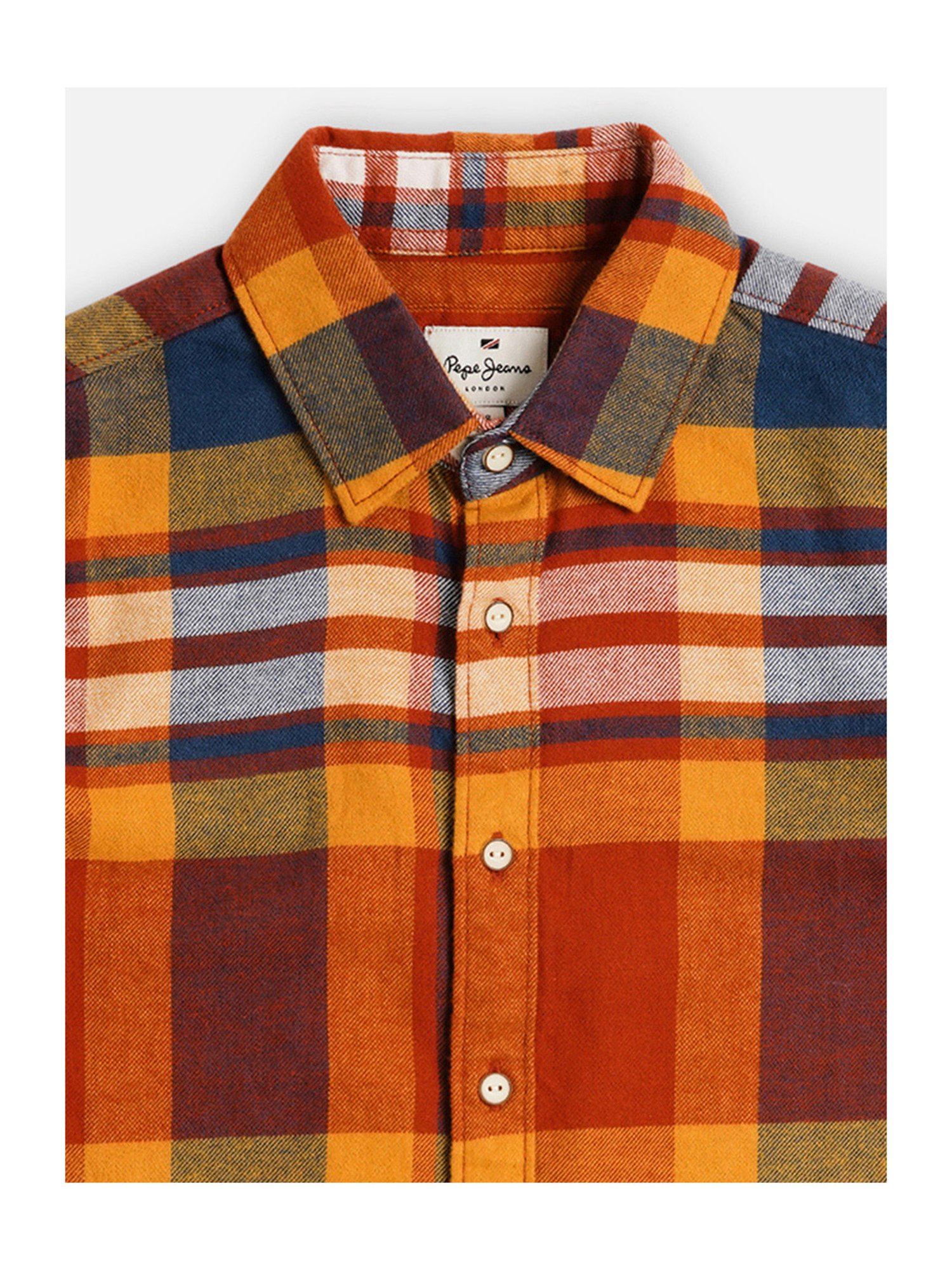 Pepe Jeans Kids Orange Checks Shirt