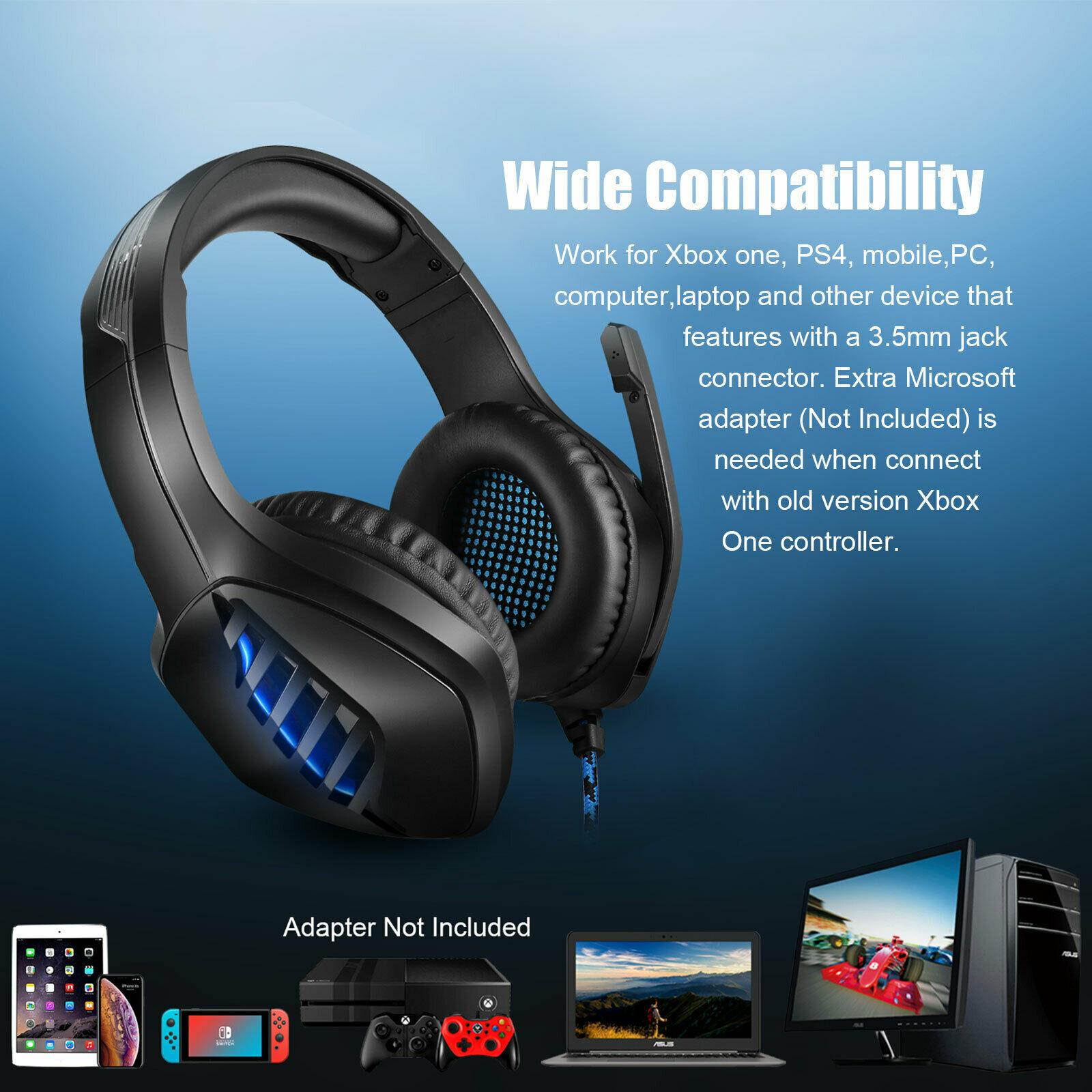 for PS4 Xbox  Switch PC Stereo 3.5mm Wired Gaming Headset [Black/Red]