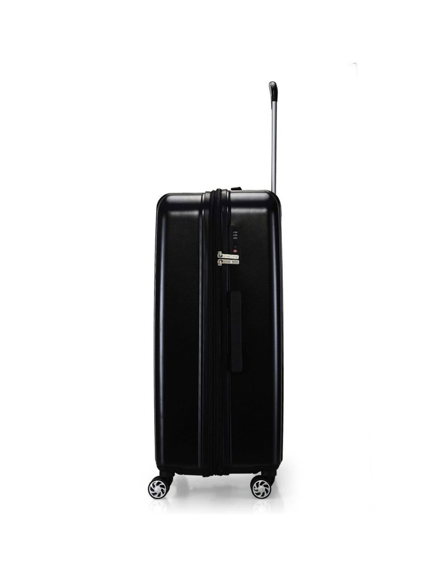 Calvin Klein Waffle Black Textured Hard Large Trolley Bag - 79 Cms