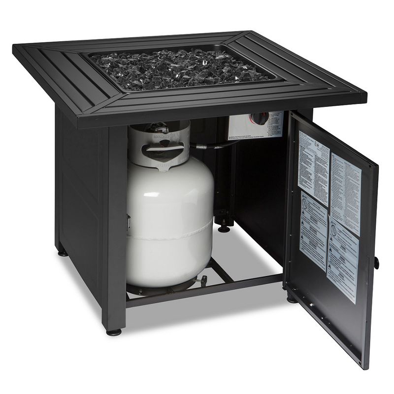 Endless Summer 30 inch Propane Gas Outdoor Fire Pit Table with Black Fire Glass