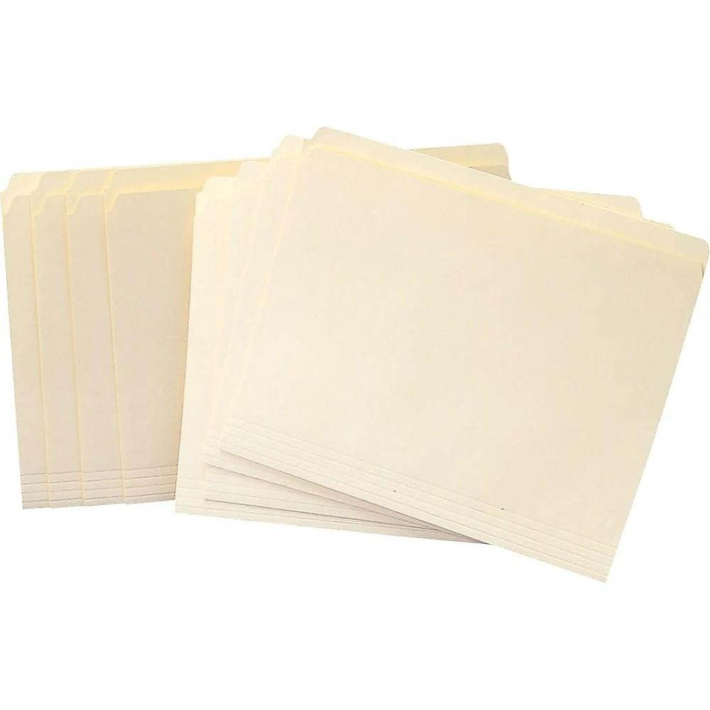 Staples 100% Recycled Manila File Folder Letter Straight Tab 100/Box TR393125