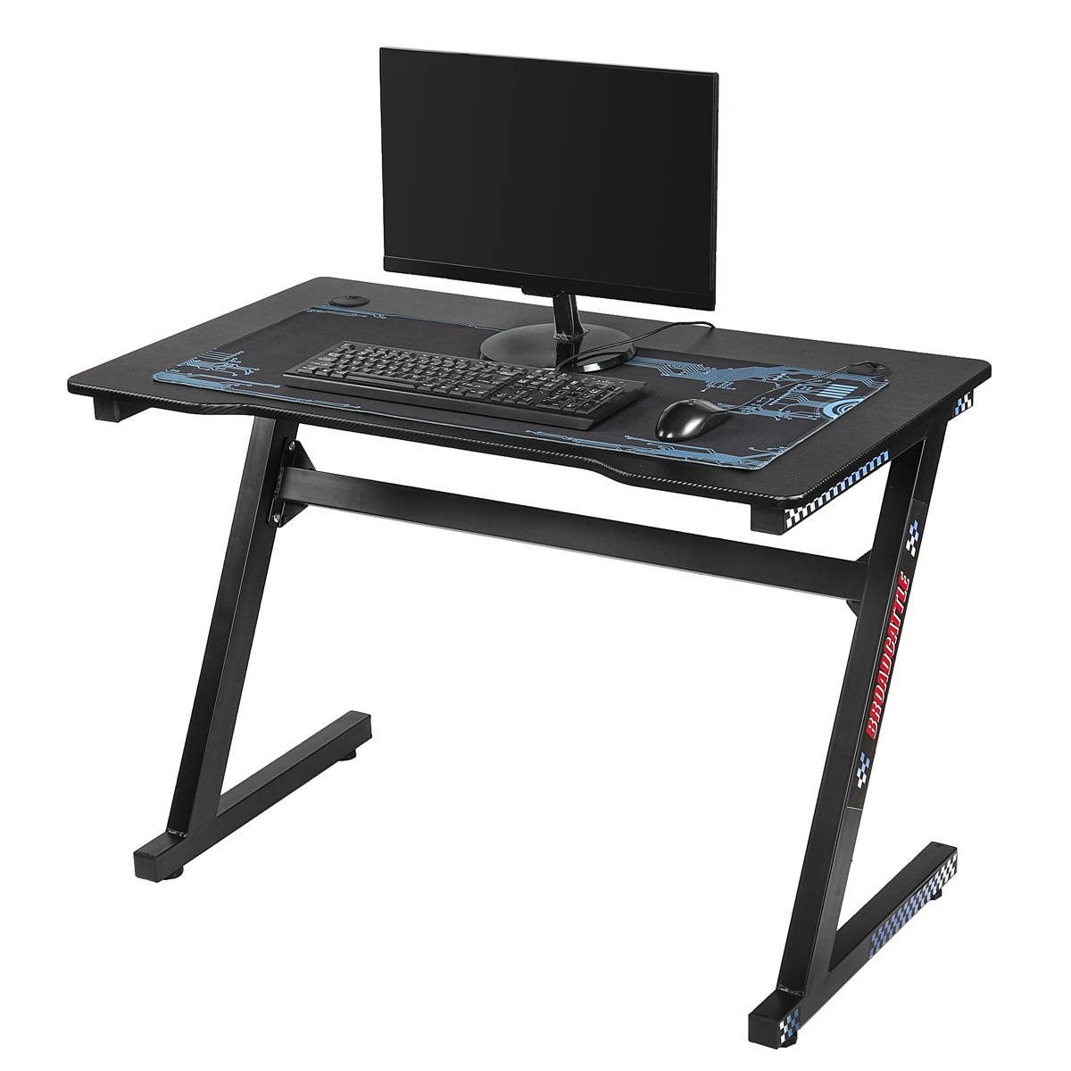 43" Gaming Desk Computer Z Shaped Racing Style PC Home Study Writing