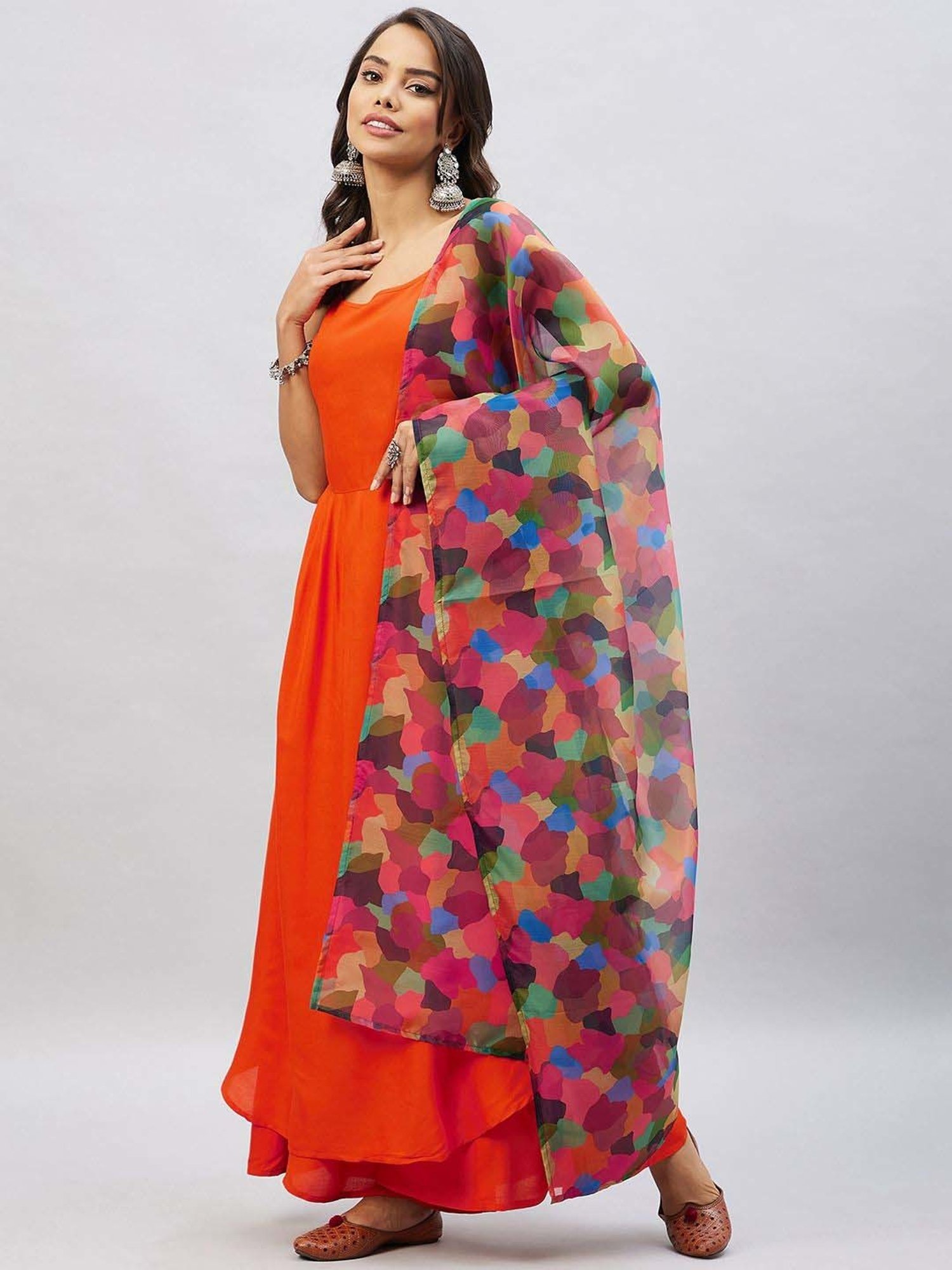 Inweave Multicolored Printed Dupatta