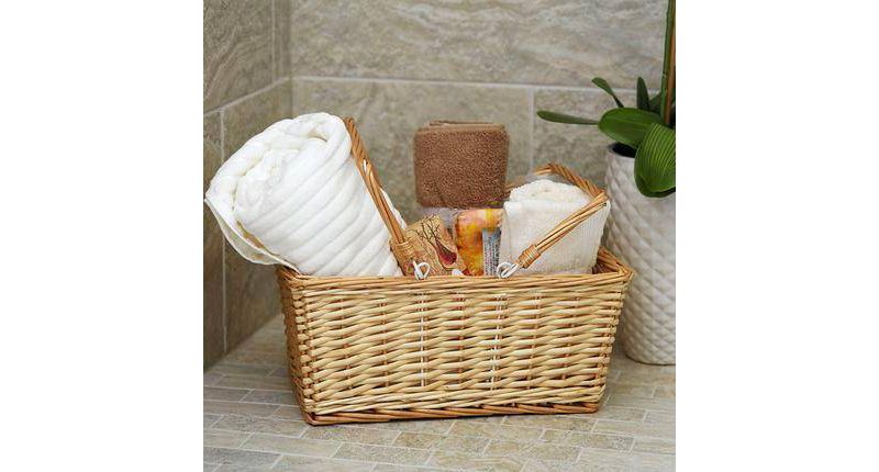 Household Essentials Open Top Market Basket with Handles Natural